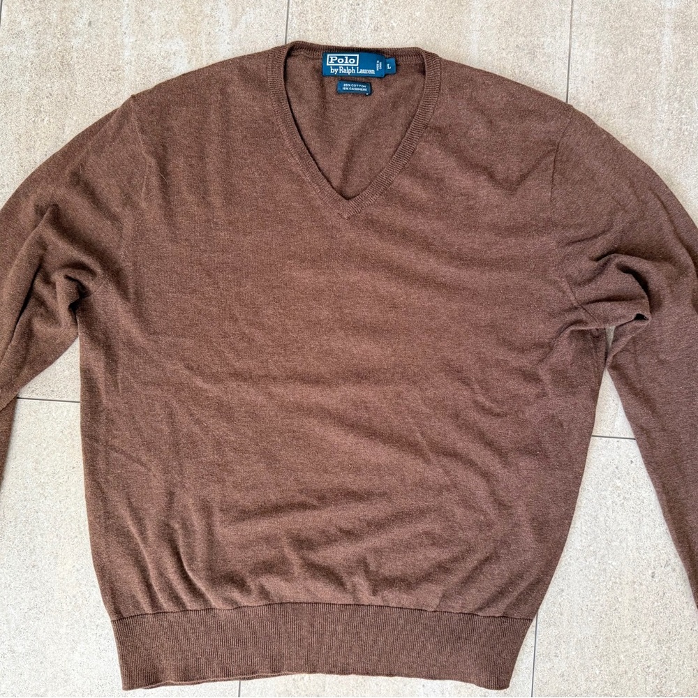 Polo Ralph Lauren Men's Cocoa V-Neck Sweater